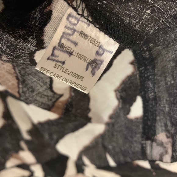 Anthropologie Luii Black and White Animal Patterned Linen Jacket Size XL - Picture 3 of 7